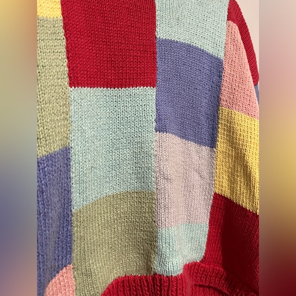 Colourful women’s patchwork sweater - Picture 4 of 4